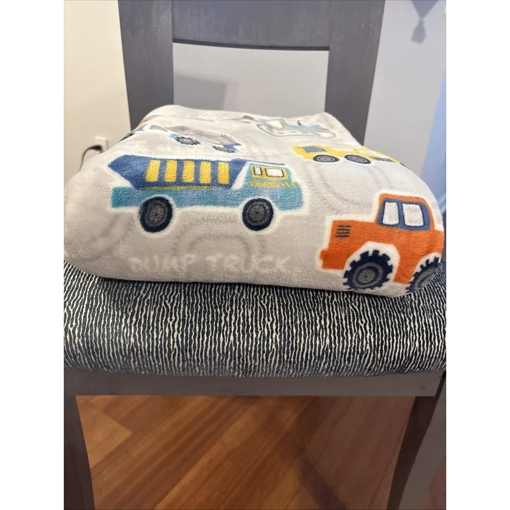 Novogratz Kids Construction Throw Blanket 50x60 Dump Truck Excavator Fleece